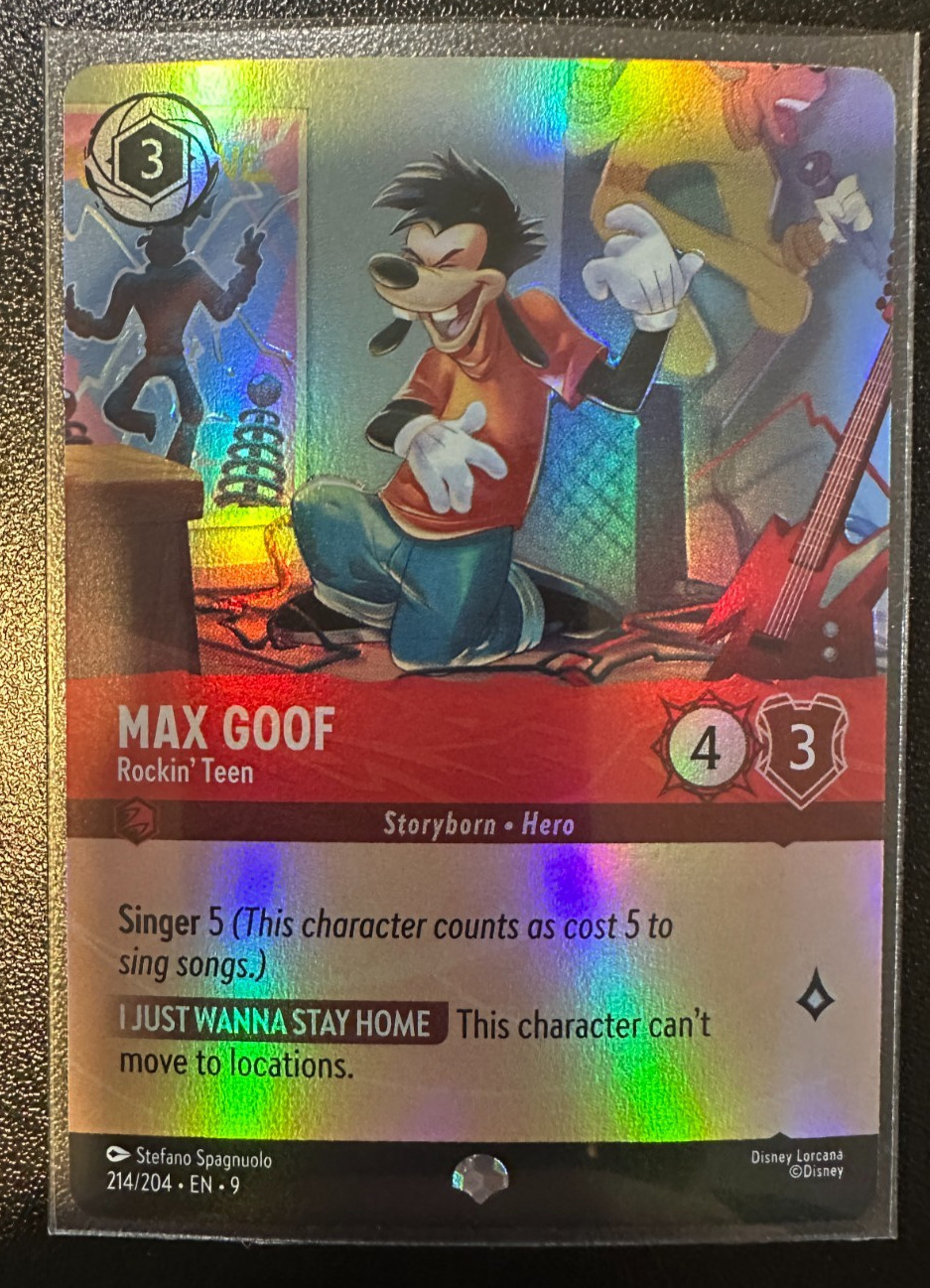 Disney Lorcana Fabled - Max Goof Rockin' Teen- Epic #214/204 - NM