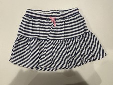 Cat  Jack Skort Blue  White Stripes Size Small 6/6x Elastic Waist Stretch