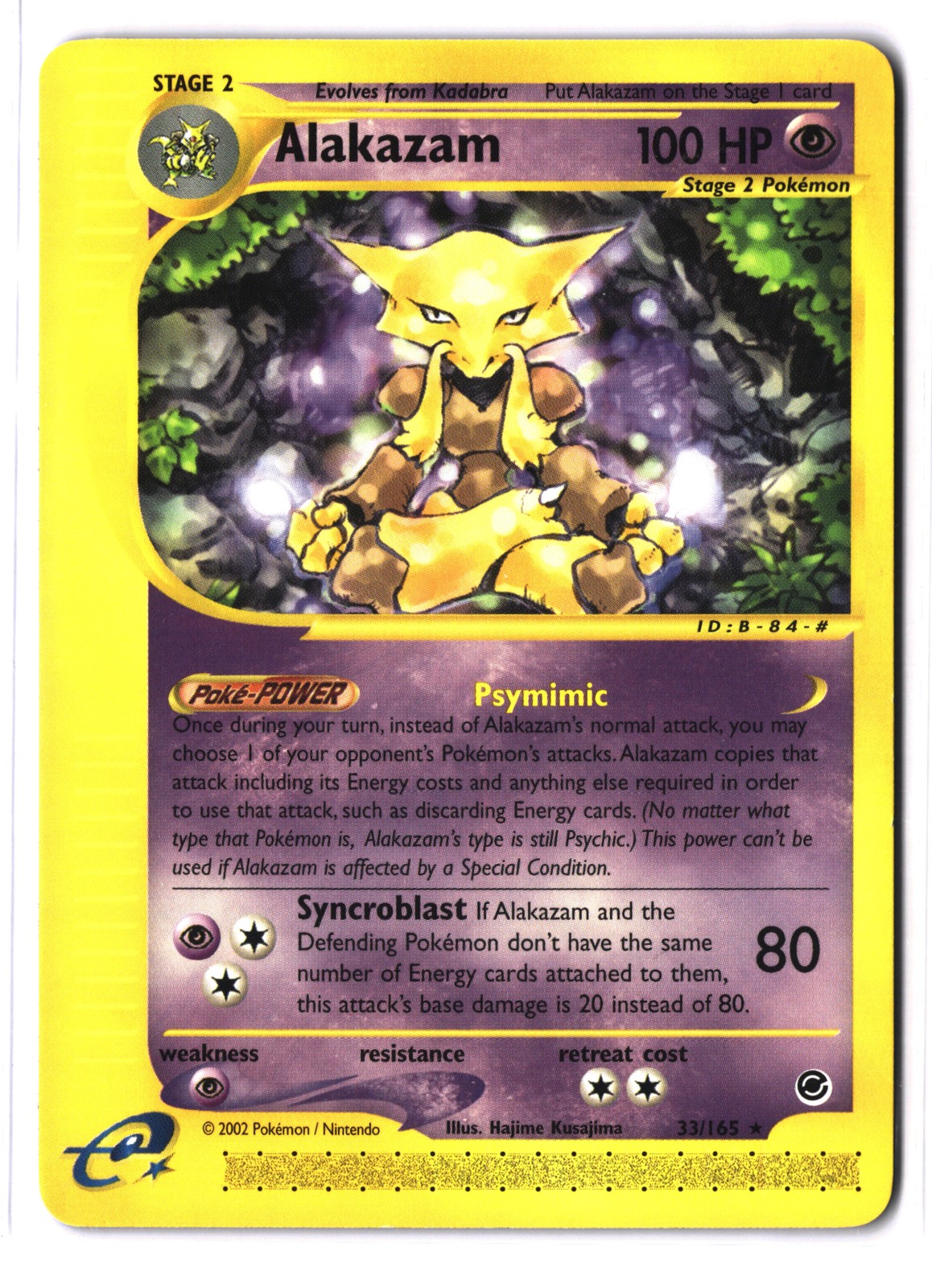 Pokemon ALAKAZAM 33/165 Non-Holo (2002 Expedition) NM/Near Mint