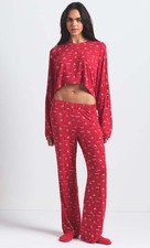 New Skims Sleep Cropped Henley And Pant Sleep Set Women's US Size S