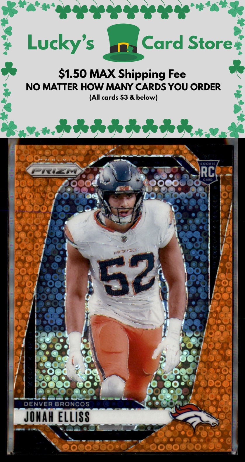 2024 Panini Prizm #356 Jonah Elliss Orange Disco Prizm Rookie