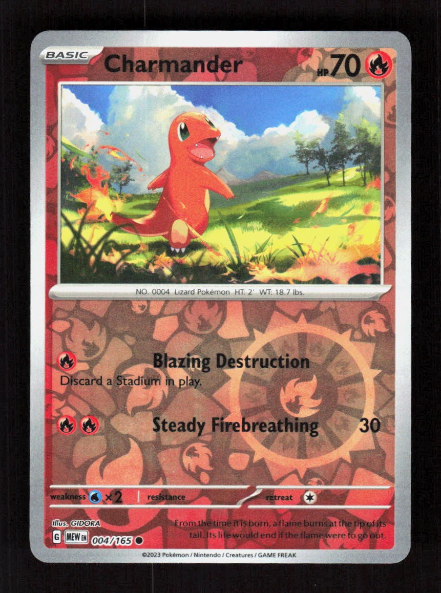 Charmander Reverse Holo 004/165 SV: Scarlet & Violet 151 Common NM