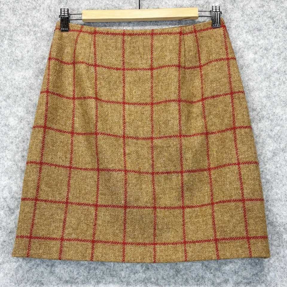 Hobbs Falda Lana Cuadros Talla UK 8 Marrón Rojo Mujer’s Forrada Eu36 Pre Loved En muy buena condición Foto 2 de 4