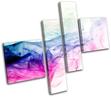 Cool Smoke Design Abstract MULTI CANVAS WALL ART Picture Print VA