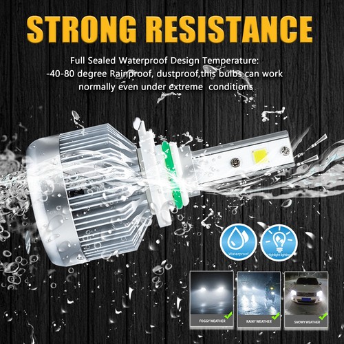 9145 9140 H10 LED Fog Driving Light Bulb Lamps Super White 6000LM 6000K COB 2X - Picture 5 of 12
