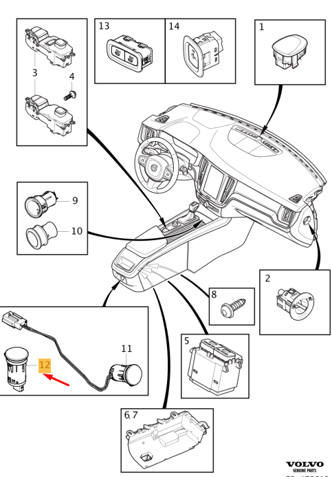 VOLVO XC40 T3 USB POWER PORT SOCKET OUTLET CHARGER 32231928 2021 for ...