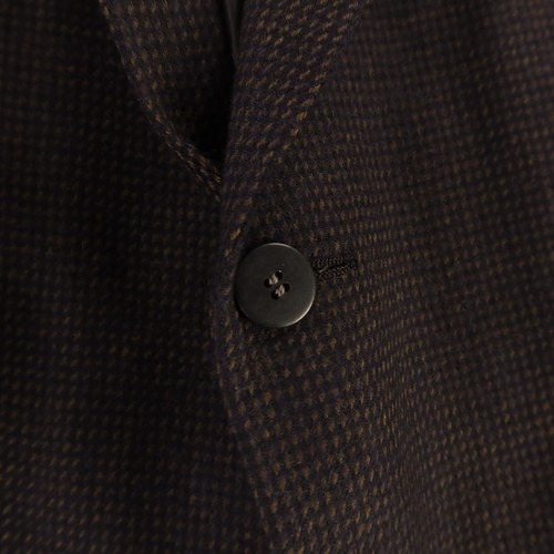 VTG Tweed Jacket XL Brown Blue Houndstooth Check 100% Wool Blazer 48R - Picture 5 of 16