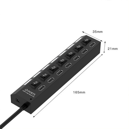 7 Port USB 2.0 / 3.0 Hub Splitter Adapter High Speed For PC Laptop Mac Desktop - Picture 6 of 15
