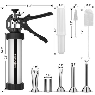 Jerky Gun Kits Jerky Maker Gun Stainless Steel Sausage Stuffer 2LB