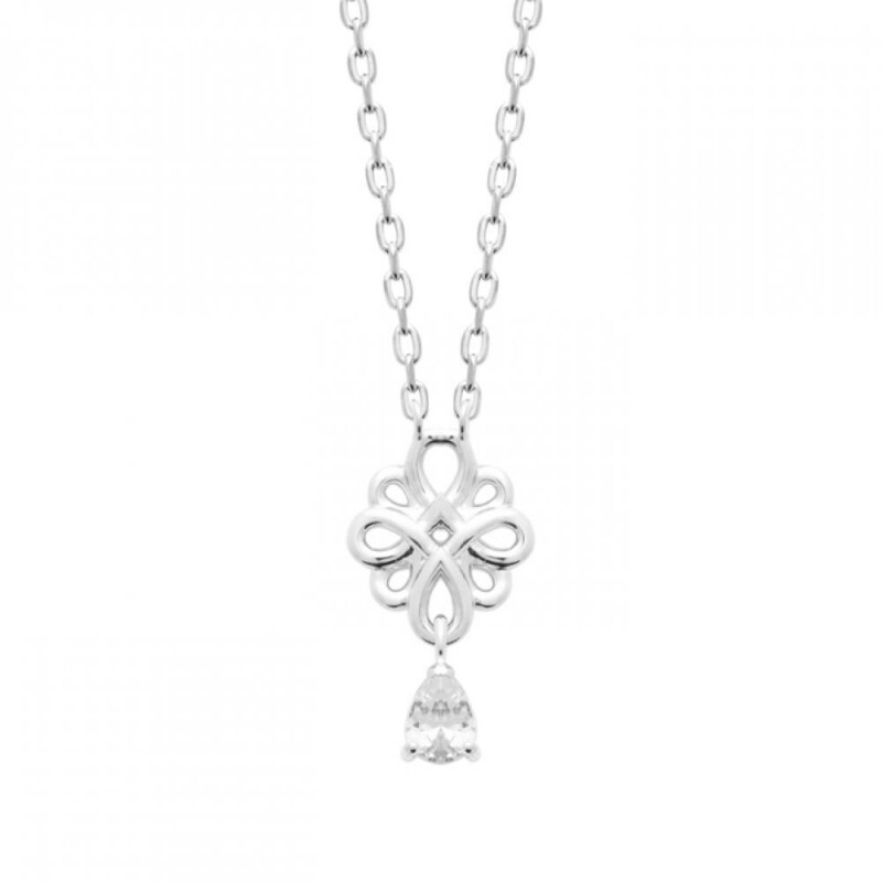 Pendentif goutte oxyde de zirconium et sa chaîne argent 925, le cadeau idéal pour elle