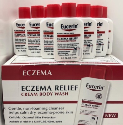 Eucerin Eczema Relief Cream Body Wash Travel Sz (.5 fl oz) Lot X 10