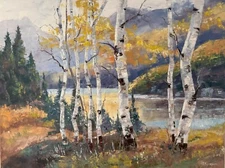 Original oil paintings on canvas  Rocky Mountain Aspen Fall