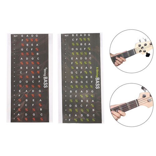 High Quality Bass Guitar Scale Sticker for 4 5 String Bass Neck