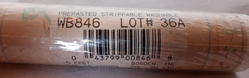 Borden Inc Vintage 15ft Prepasted Wallpaper Border Roll Pink Floral Pattern - Picture 4 of 4