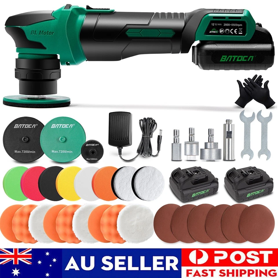 BATOCA S4 Cordless Car Polisher Buffer Sander Mini 1" 3" Polishing Machine Kit A