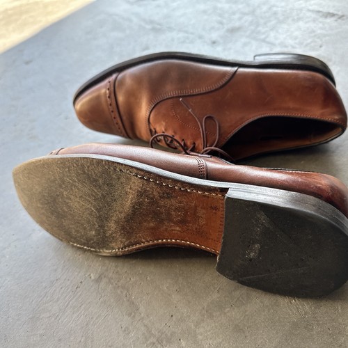 Zapatos Oxford Allen Edmonds Byron talla 9.5D Cuero Marrón Puntera - Imagen 10 de 18