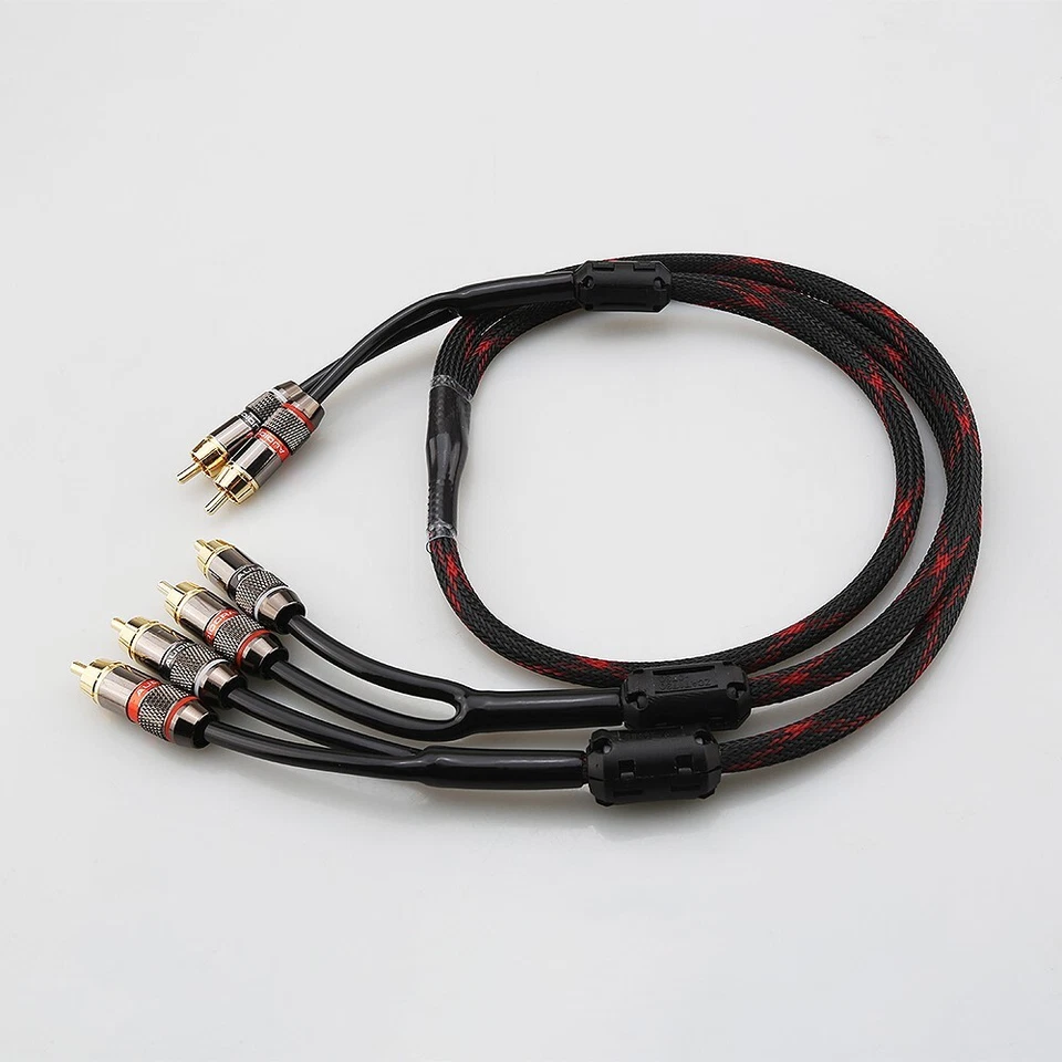 2 штекера на 4 штекера адаптер RCA HIFI позолоченный RCA-разветвитель аудио удлинительный провод - Изображение 4 из 4