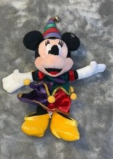 Tokyo Disneyland 15th Anniversary 1998 Minnie Mouse Jester 13" Bean Bag Plush