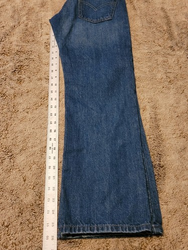 Levi's 527 Jeans Sz 14 Reg 27x27 Dark Blue Bootcut Button Zip Boot Cut Boys? - Picture 9 of 10