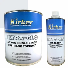 0.75 Gallon Kirker Ultra-Glo Car Paint Fleet White UA-81496 w/ Medium Activator
