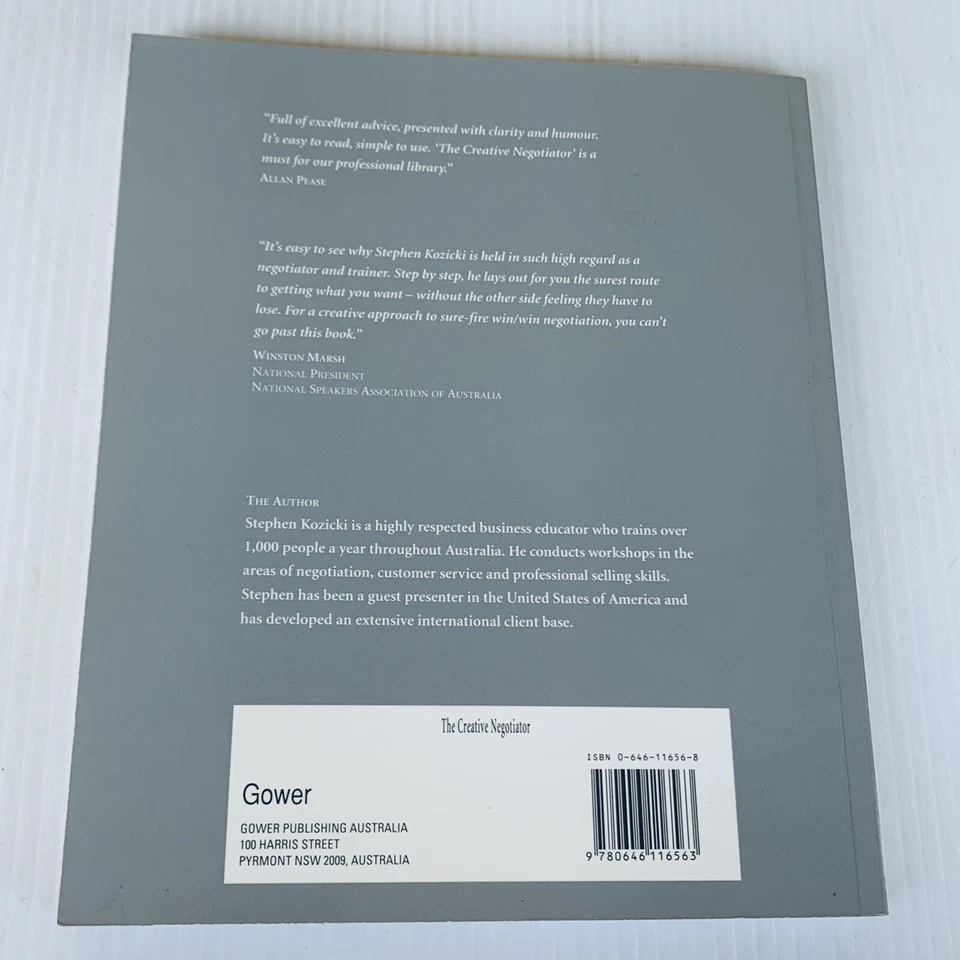The Creative Negotiator Stephen Kozicki Softcover Sales Marketing Strategy 1993 - image 2 of 4
