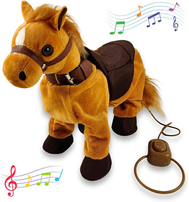Walk along Horse with Remote Control Leash, Dancing Singing Walking Musical Pony