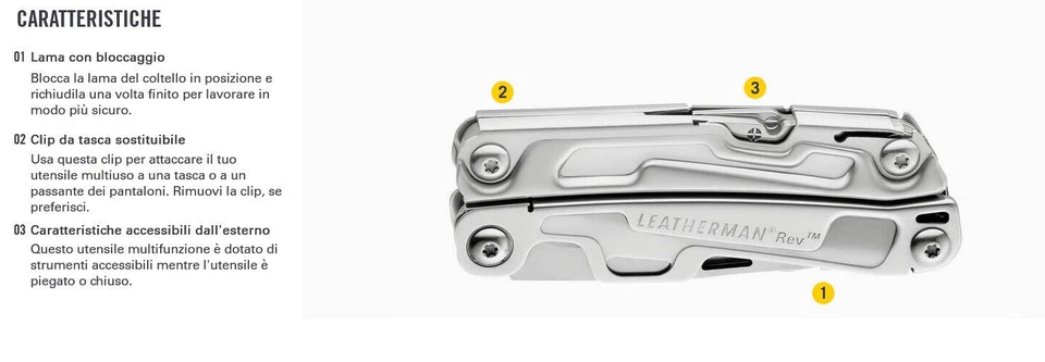 Leatherman REV LTG832130 Pinza Multifunzionale - colore Argento - Immagine 2 di 4