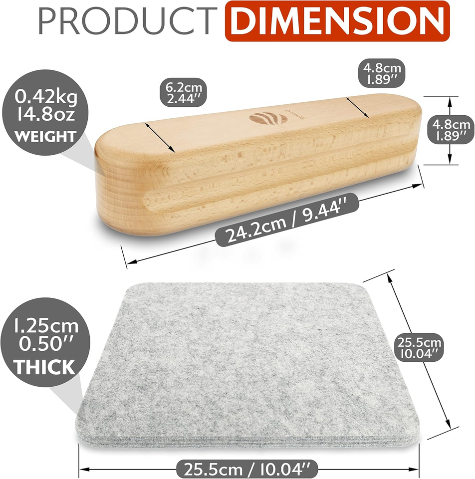 Tailor Wooden Clapper Steam Iron Sewing Quilting Block Embroidery Set