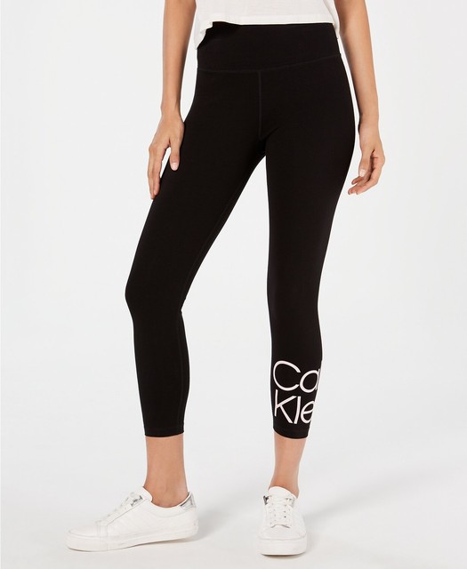 Calvin Klein Performance Stacked-Logo High-Rise Leggings Size Medium | eBay
