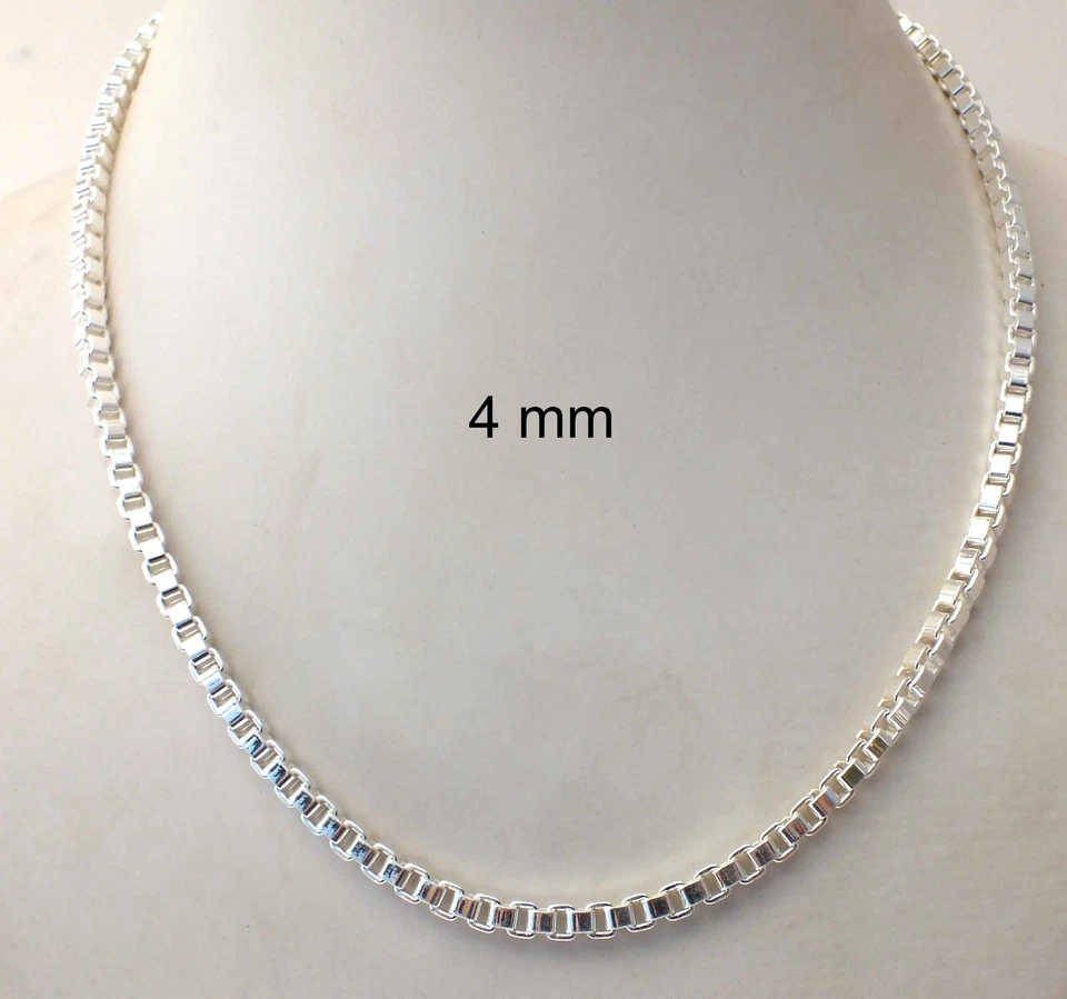 Collana Veneziana argentata uomo donna nuovo girocollo catenina catena collanina - Immagine 3 di 4