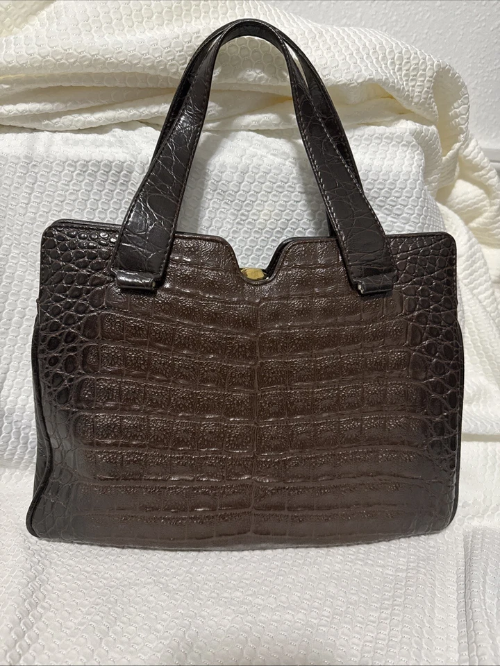 Cartera de mano de cuero de cocodrilo Rieke Foto 2 de 4