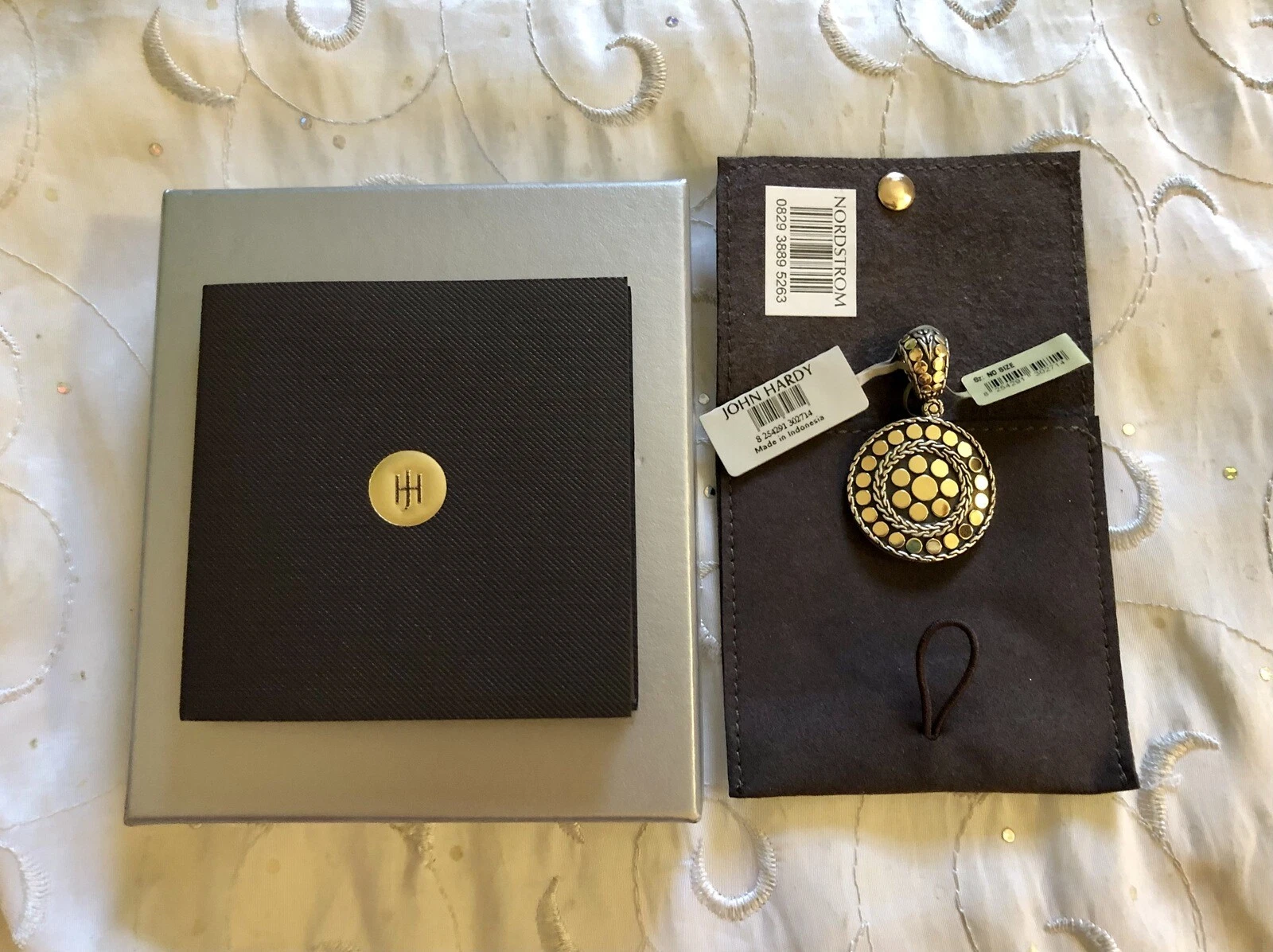 JOHN HARDY  "Dot" Gold and Silver Round Enhancer - NWT