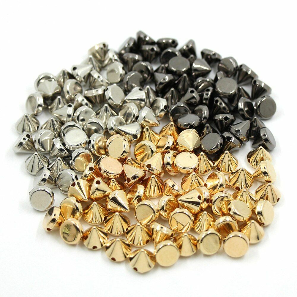 100pcs CCB Pyramid Cone Rivets Plastic Rivet Studs Spikes Leather