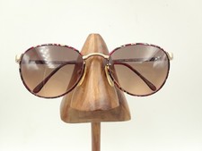 Vintage Viva 662 WN Red Black Gold Marble Metal Oval Sunglasses FRAMES ONLY