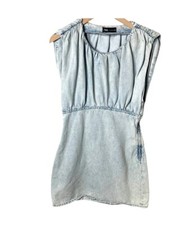 Zara Acid Wash Denim Mini Dress