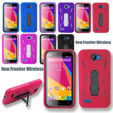 For BLU NEO 5.5 Heavy Duty Dual Layer Shockproof Kickstand Cell Phone Cover Case