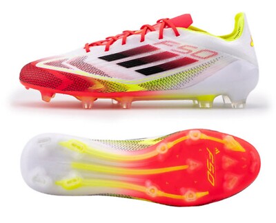 Adidas Men F50 ELITE FG Cleats Football White Yellow Soccer Boot
