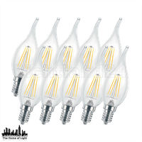 10Er Pack E14 Led Filament WindstoßKerze C35 2W (= 25W) 2700K Warmweiß GlüHlampe