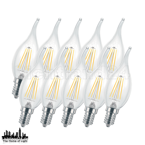 10Er Pack E14 Led Filament WindstoßKerze C35 2W (= 25W) 2700K Warmweiß GlüHlampe-image