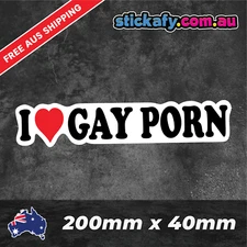 I Love Gay Porn Sticker Funny Laptop Car Window Bumper 4x4 Decal Ute 4wd