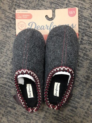 Dearfoams Kids' Gray Clog Slipper, SZ 13/1   -2D-4636