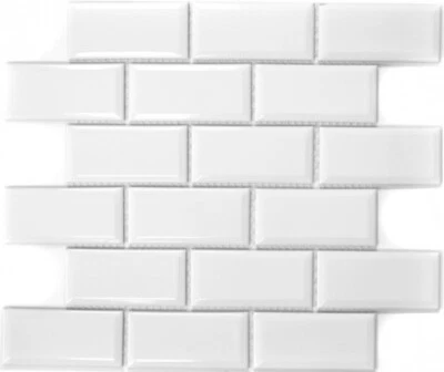 MOSANI Azulejos Metro Subway blanco mosaico cerámica espejo de azulejos pared de cocina ducha