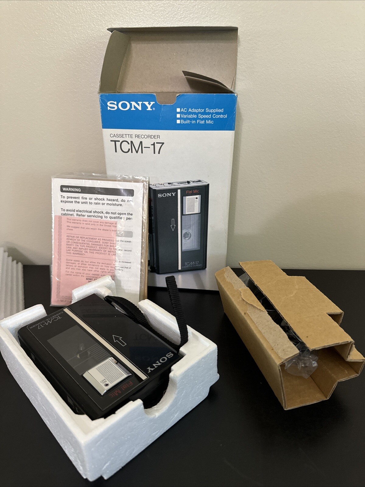 Sony TCM17 Portable Cassette Walkman Tape Recorder 1986 Vintage Model