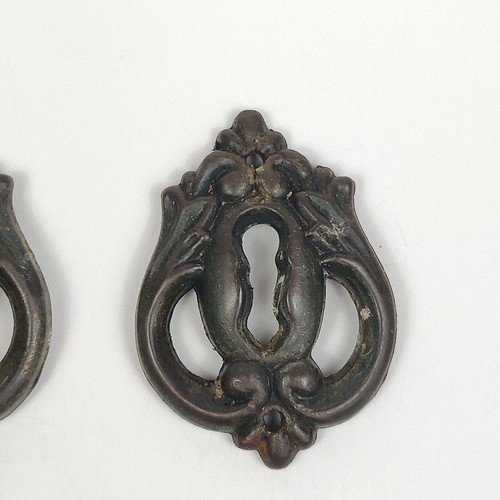 2PCS Vintage Brass Keyhole Cover Escutcheon Hardware - Picture 5 of 10