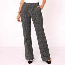 Investments Petites Ladies Dress Pants Career Gray Flat Front 8P R Pull On