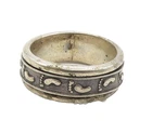 MEXICO 925 Sterling Silver  Vintage Footprints Spinner Band Ring Sz 7  RG15540