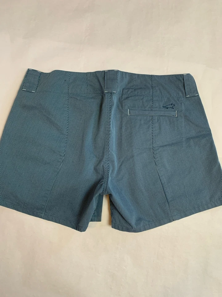 Shorts Horny Toad Feminino 10 Listrado Azul Cargo Praia Tropical Preppy - Imagem 2 de 4