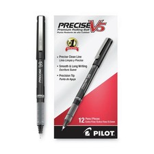 Pilot 35334 Precise V5 0.5 mm Roller Ball Pen - X-Fine, Black, Box of 12, NEW 