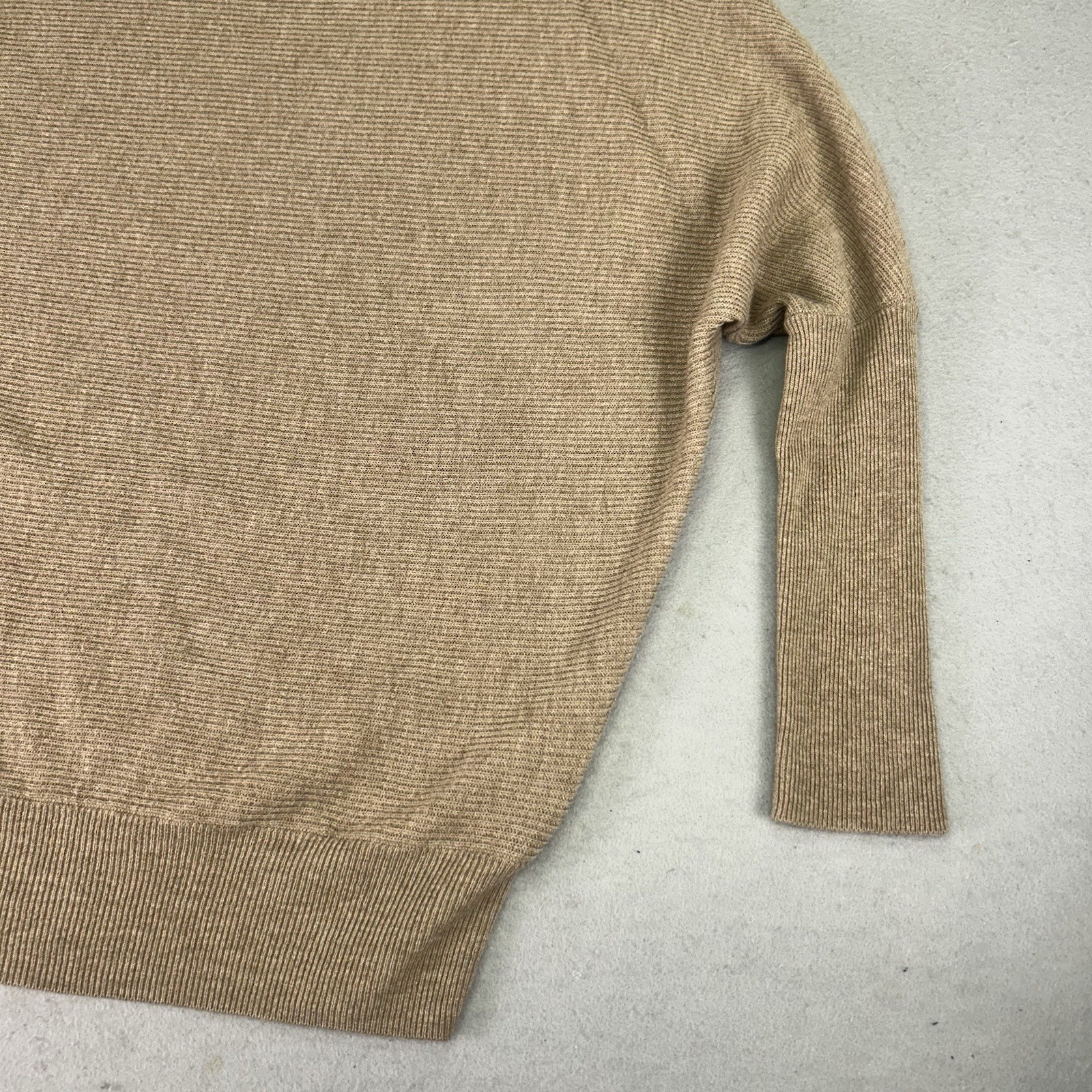 ALLSAINTS Ridley Jumper Sweater Tan Wool Cashmere Women XS Ribbed Mock Neck image 5
