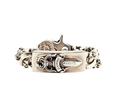 Chrom Herzen Dolch ID ausgefallen Clip Armband V40UZIPP 156525506 [U]